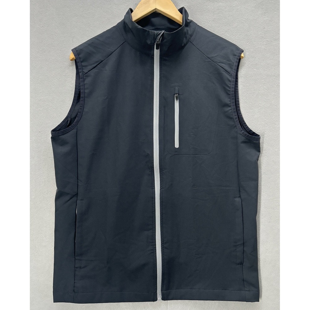 Maelreg Performance Gray Full Zip Golf Vest Mens Small Outerwear Casual